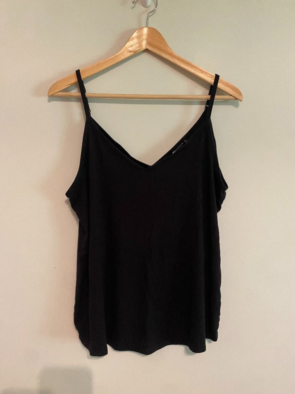 ASOS Maternity V-Neck Spaghetti Strap Tank Top, Size 12, Black